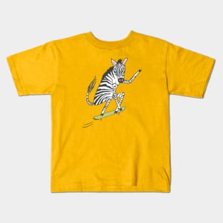 Zebra Skater Kids T-Shirt